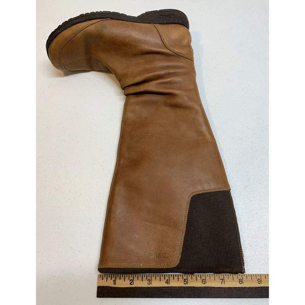 Teva Women's Afton Boot 9.5 Tall Cognac Brown Leather Outdoor Riding Bootie